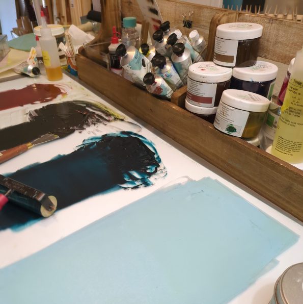 printmaking bench studio